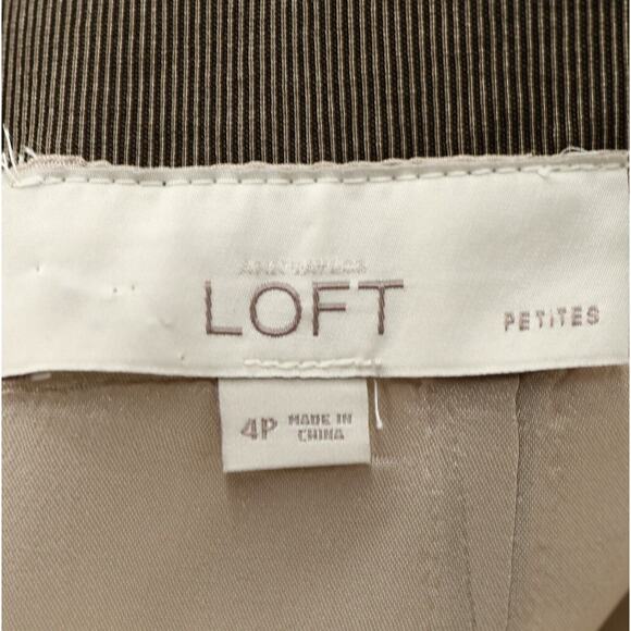 Loft Skirt Petites 4P Ivory Green Print Lined Pencil Straight Above Knee Career - Picture 3 of 8